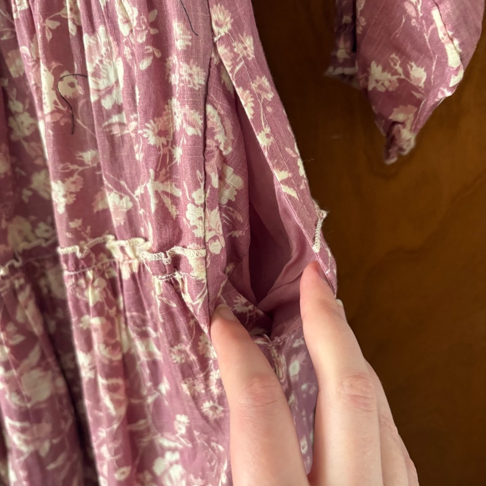 Free People Pappiet Midi Dress Pink Floral NWT Size XS Cottagecore Bohemian Boho - Picture 10 of 11